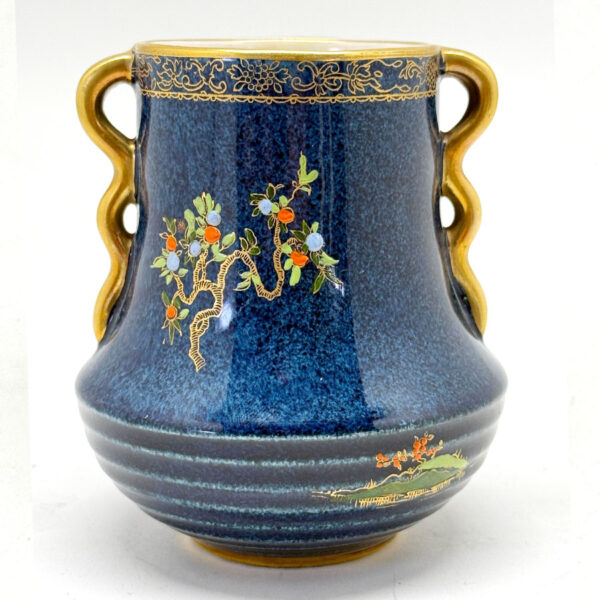 Carlton Ware Chinoiserie Blue Royale Pergoda Vase