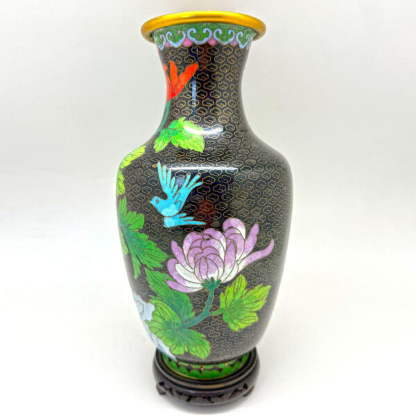 Cloisonné-peony-Japanese-floral-vase-1 Cloisonné Peony Japanese Floral Vase 20th