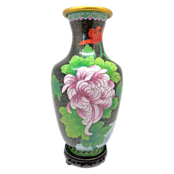 Cloisonné-peony-Japanese-floral-vase Cloisonné Peony Japanese Floral Vase 20th