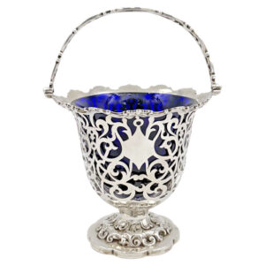 Hallmarked Silver Pierced Basket London 1858 George Richards