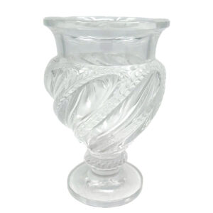 Lalique France Ermenonville Frosted and Footed Crystal Vase