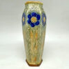 Royal Doulton Lambeth England Stoneware Pair Stylised Flowers Vases C1930