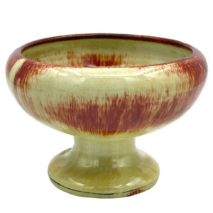 Linnware Pedestal Vase Straw Brown Glaze