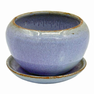 Linnware Pottery Pot Plant Holder Purple Glaze