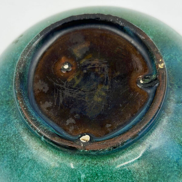 Linnware Round Vase Green Glaze