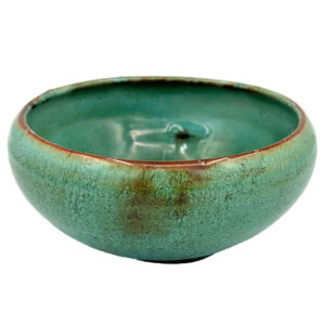 Linnware Round Vase Green Glaze