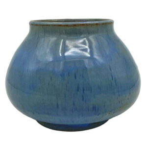 Linnware Round Vase Mottled Blue Grey Glaze