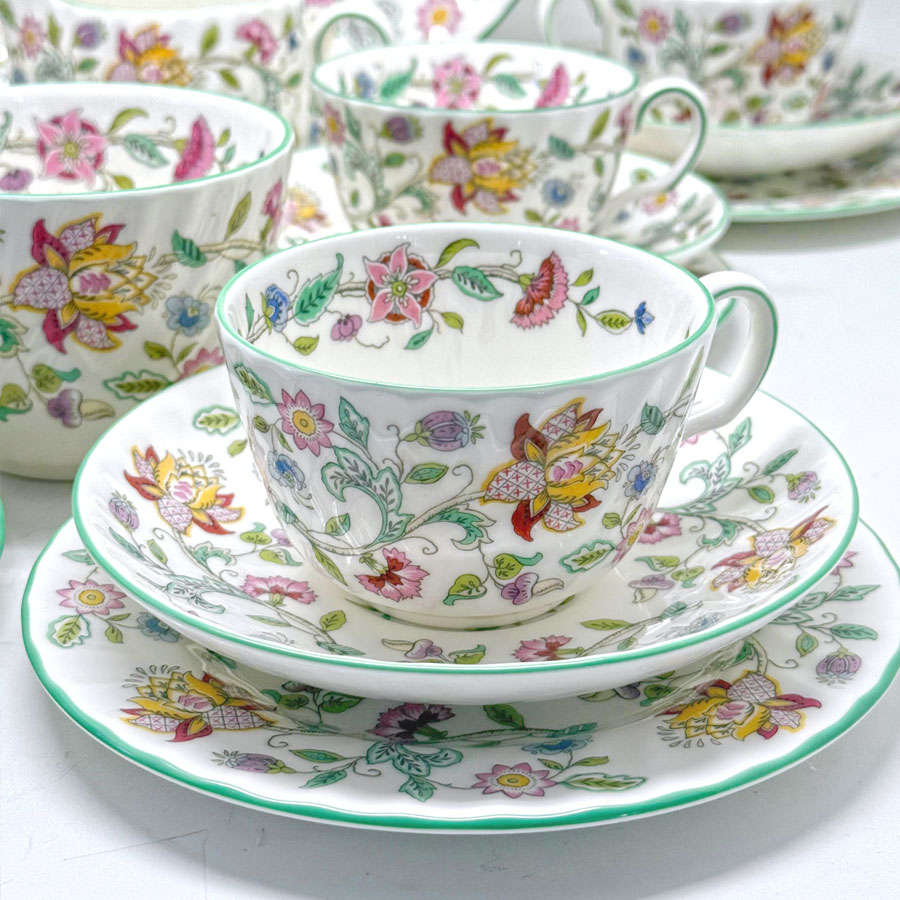 MINTON MADDON HALL CELEBRATION 皿 4枚セット Minton Haddon Hall 21 Piece Tea Service - Clyde on 4th Antiques