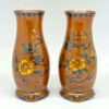 Pair Chinese Bronze Vases With Gold and Silver Overlay 19th