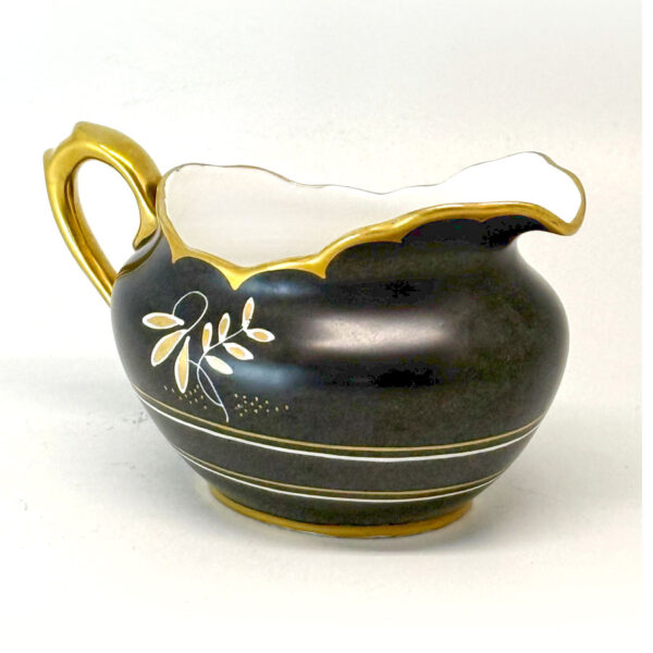 Rare Royal Albert Matt Black With Gold Detail Tea Milk Jug