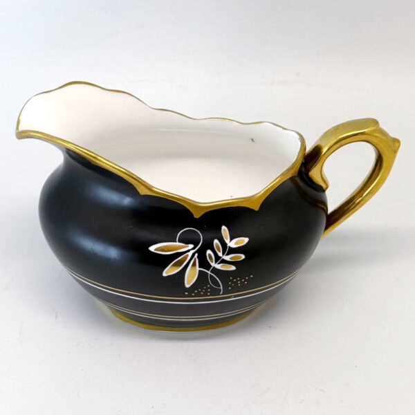 Rare Royal Albert Matt Black With Gold Detail Tea Milk Jug