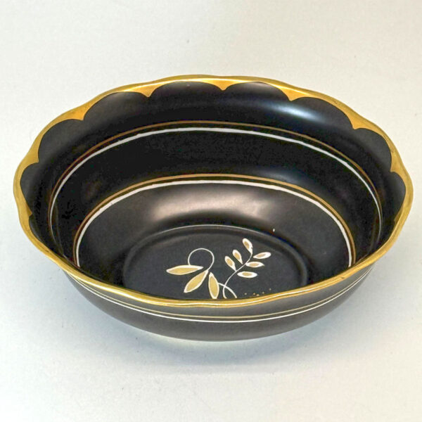 Rare Royal Albert Matt Black With Gold Detail Tea Sugar Bowl
