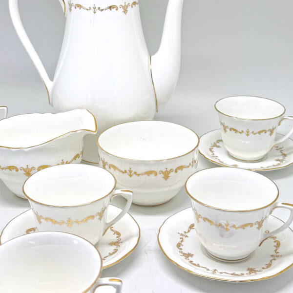 Royal Worcester Gold Chantilly Coffee Service