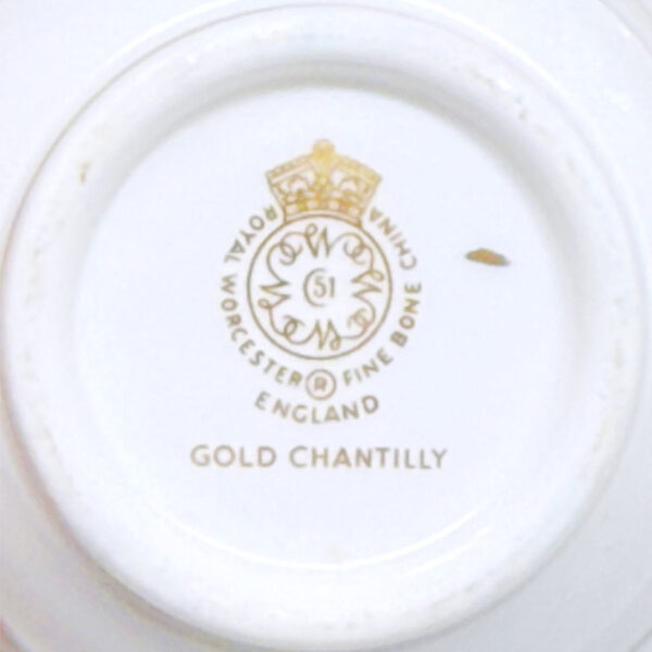 Royal Worcester Gold Chantilly Demitasse Duo