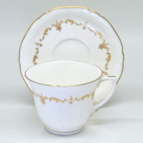 Royal Worcester Gold Chantilly Demitasse Duo