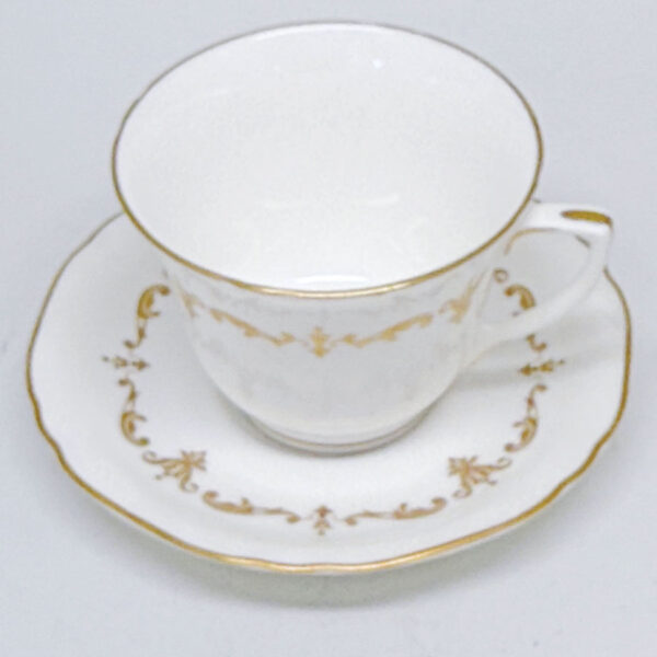 Royal Worcester Gold Chantilly Demitasse Duo
