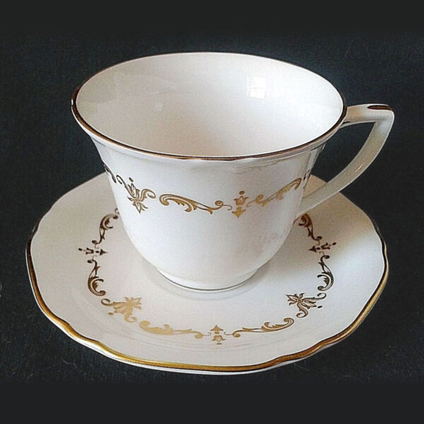 Royal Worcester Gold Chantilly Demitasse Duo