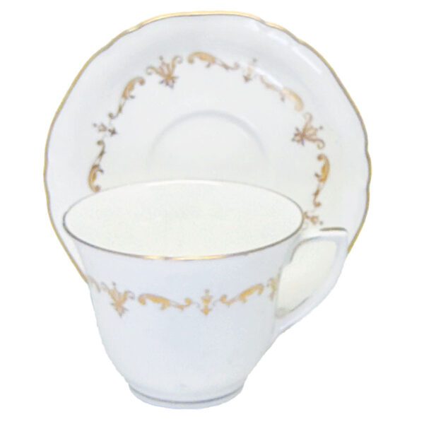 Royal Worcester Gold Chantilly Demitasse Duo