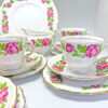 Royal Vale 21 Piece Pink Rose  Tea Set