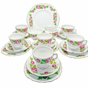 Royal Vale 21 Piece Pink Rose  Tea Set