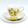 Royal Vale Floral Orange Green Daisy Tea Trio 8622