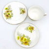 Royal Vale Floral Orange Green Daisy Tea Trio 8622