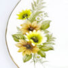 Royal Vale Floral Orange Green Daisy Tea Trio 8622