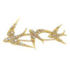 18ct Gold and Seed Pearl Victorian Swallow Brooch