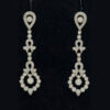 18ct White Gold Diamond Pair Drop Earrings Edwardian Style
