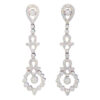 18ct White Gold Diamond Pair Drop Earrings Edwardian Style