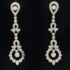 18ct White Gold Diamond Pair Drop Earrings Edwardian Style