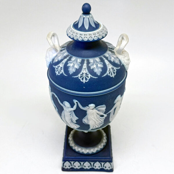 Wedgwood Cobalt Blue  Dancing Hours Jasperware Urn and Cover