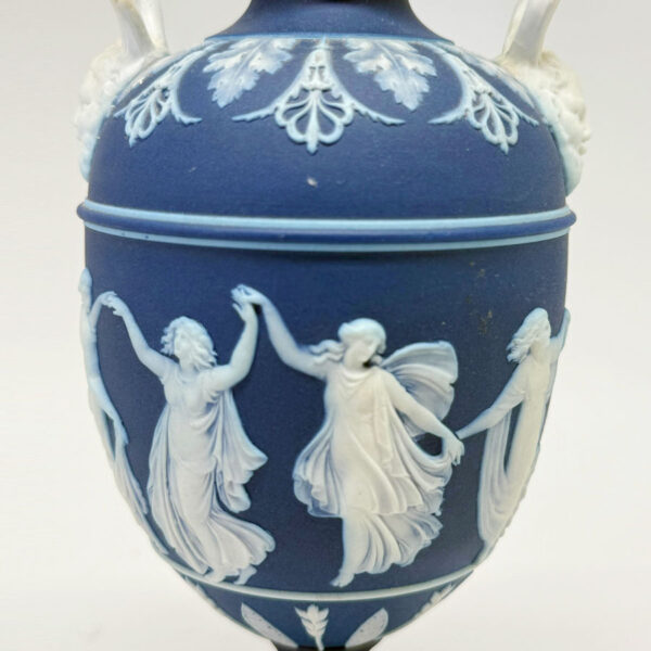 Wedgwood Cobalt Blue  Dancing Hours Jasperware Urn and Cover