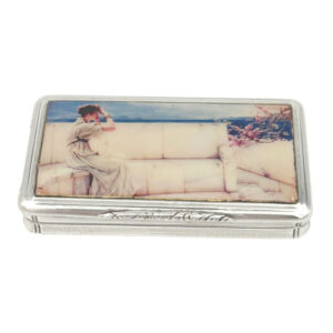 French Silver And Enamel Top Pill Box Viellard C1819