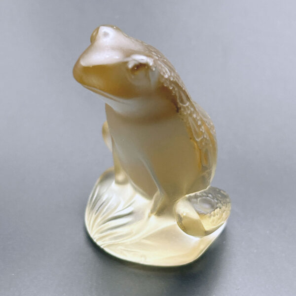 Lalique Rare Champagne Colour Frosted Frog