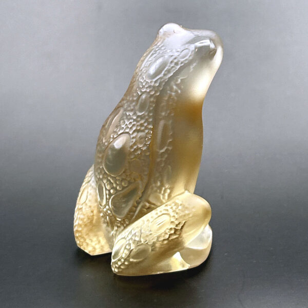 Lalique Rare Champagne Colour Frosted Frog