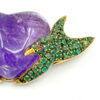 Large Iradj Moini Heart Amethyst Ruby and Emerald Brooch