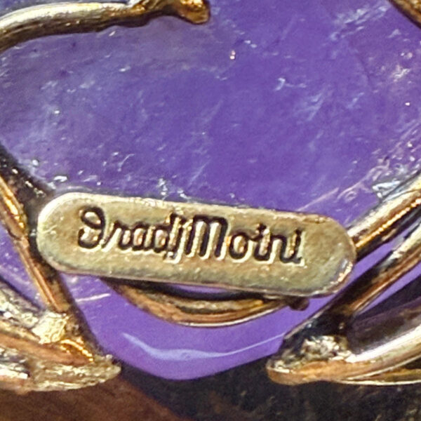 Large Iradj Moini Heart Amethyst Ruby and Emerald Brooch