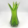 Murano Seguso Sommerso Green Flame Glass Vase C1970