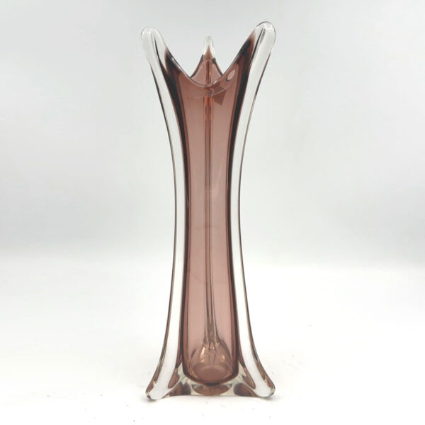 Murano Seguso Sommerso Amber Cased Glass Vase C1970