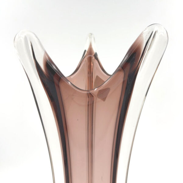 Murano Seguso Sommerso Amber Cased Glass Vase C1970