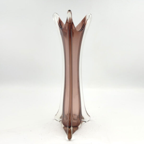 Murano Seguso Sommerso Amber Cased Glass Vase C1970