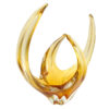 Murano Amber Free Form Large  Glass Centre Piece Bowl C1970
