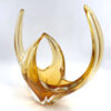 Murano Amber Free Form Large  Glass Centre Piece Bowl C1970