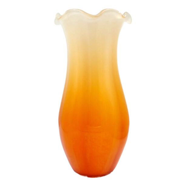Murano Archimede Seguso Large 42cm Orange to Peach Glass Vase C1960