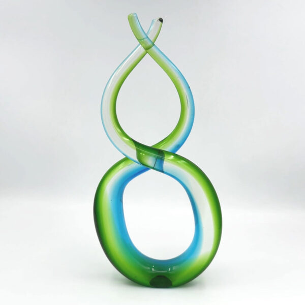 Murano Seguso Blue Green Figure Eight Centre Piece C1970
