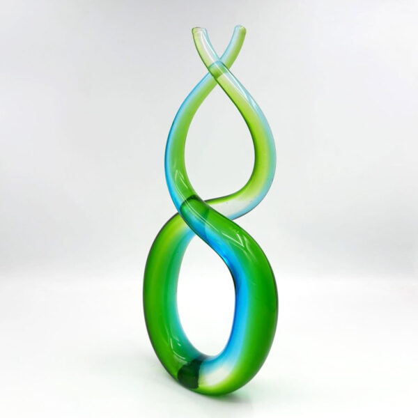 Murano Seguso Blue Green Figure Eight Centre Piece C1970