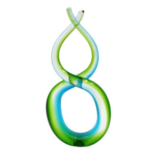 Murano Seguso Blue Green Figure Eight Centre Piece C1970