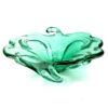 Murano Somerso Green Leaf Form Glass Centre Piece Bowl C1970