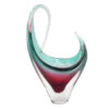 Murano Somerso Red To Aqua Free Form Large  Glass Centre Piece Vase C1970